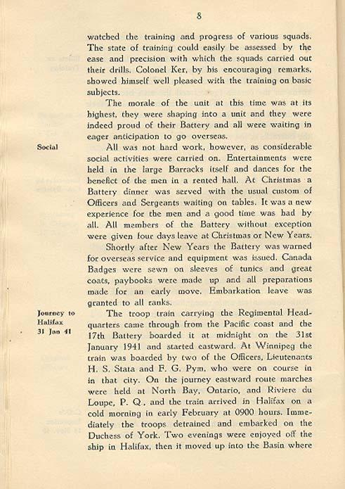 Regimental History, pg 8