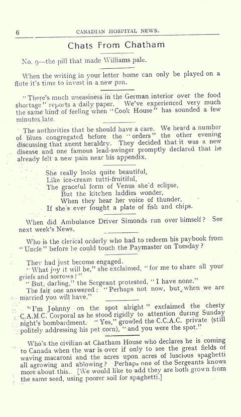 Canadian Hospital News, March 3, 1917, page 6.