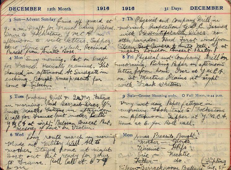 December 1916 Wilson diary, page 146/147.