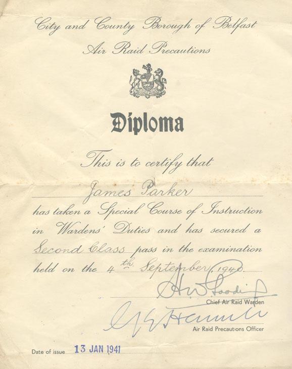 Air Raid Precautions diploma