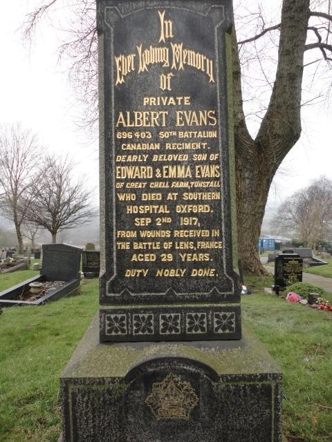 Memorial to Albert Evans