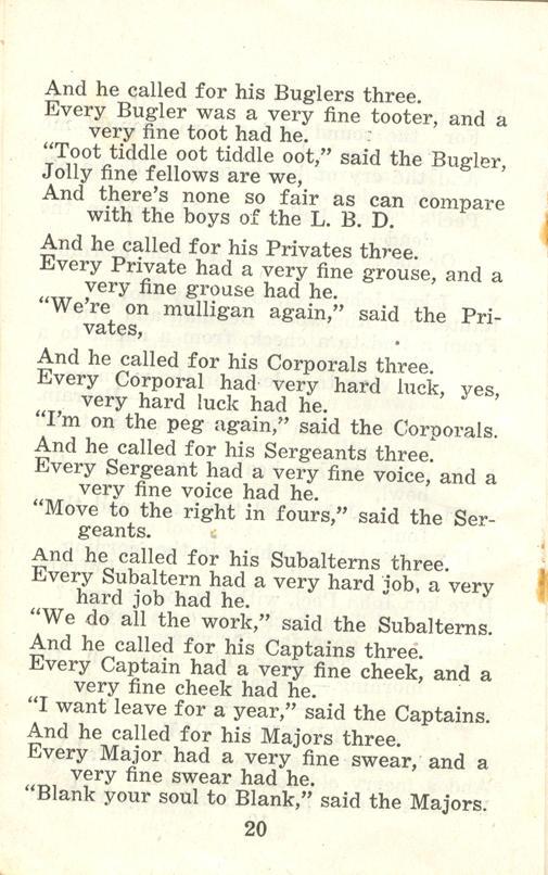 Winnipeg Rifles Songbook, nd, page 20