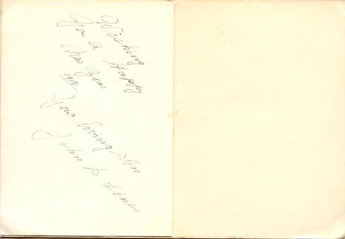 November 17, 1917, Holiday Card, inside.