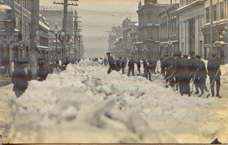 Shovelling snow - front