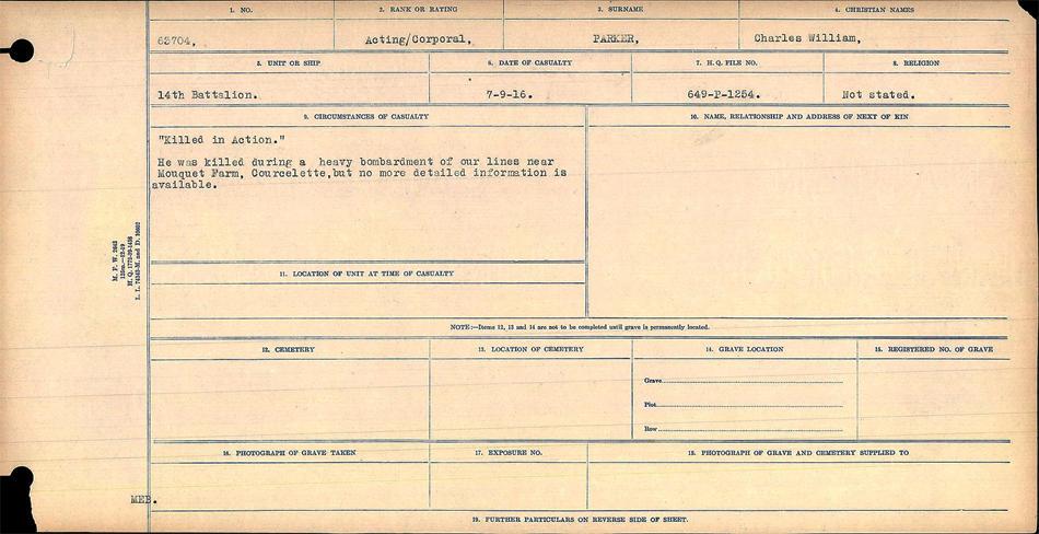 Circumstances of Death register