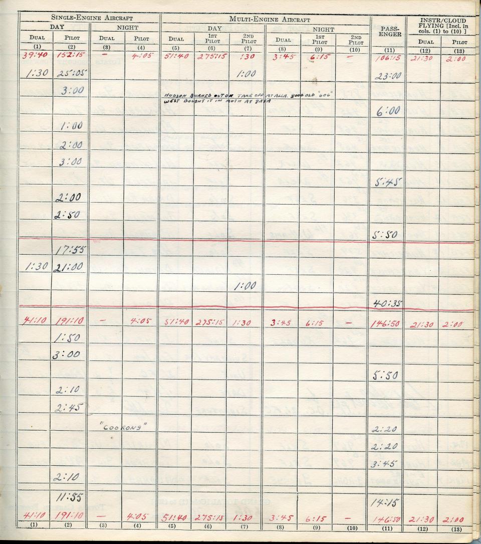 Francis Scandiffio, Pilot Logbook, p.62