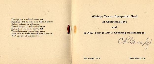 Christmas Card
December 1917
Inside