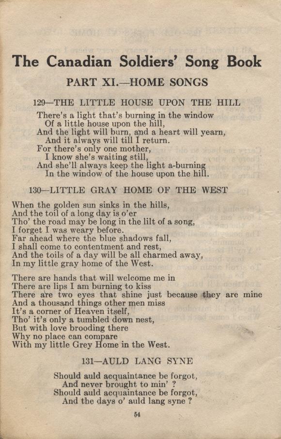 William Daniel Boon. Canadian Soldiers Songbook. Page 54.