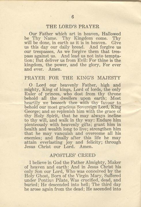 Militia &amp; Defence
Order of Divine Service
At Camps Instructions
1916
Page 6