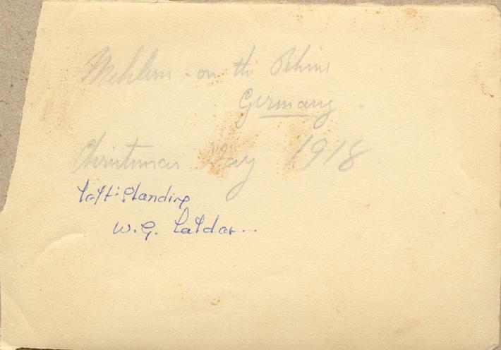 Mehlem on Rhine Germany
Christmas Day, 1918
Back