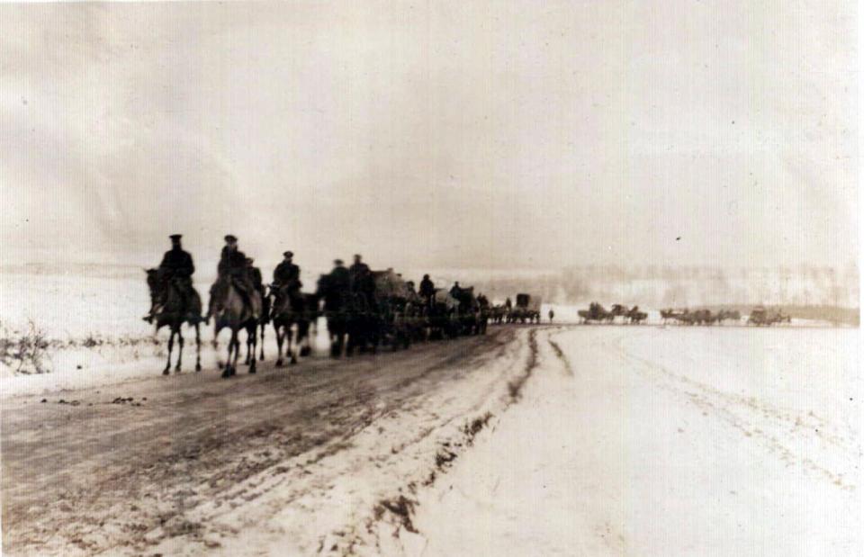 Marching from Andenne to Belgium.