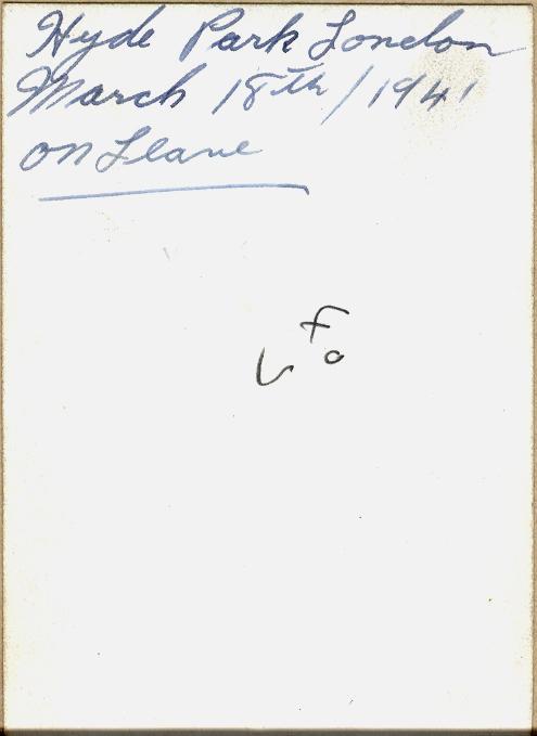 Hyde Park London - March 18th/ 1941 on Leave